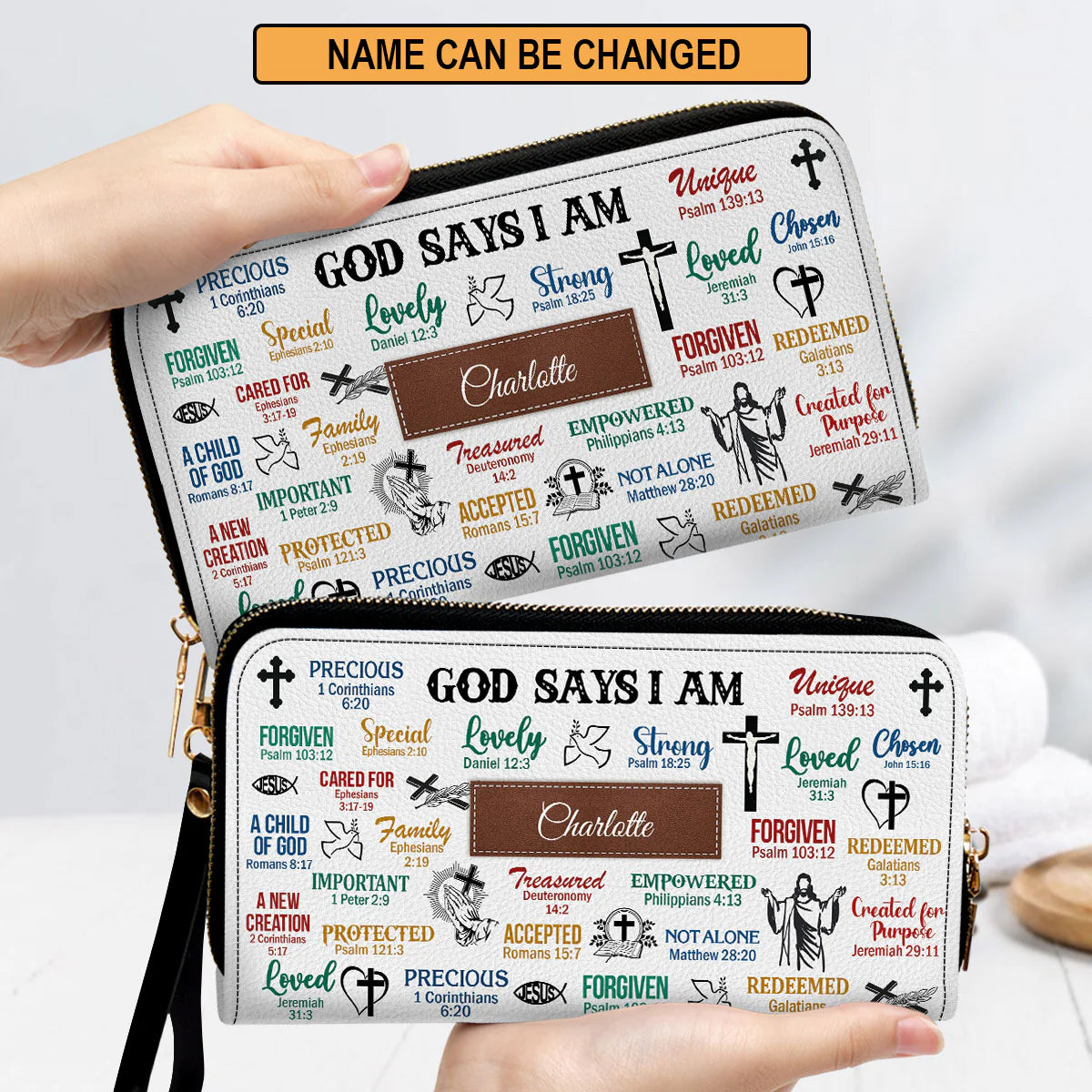 Christianart Handbag, Personalized Hand Bag, What God Says About You, Personalized Gifts, Gifts for Women. - Christian Art Bag