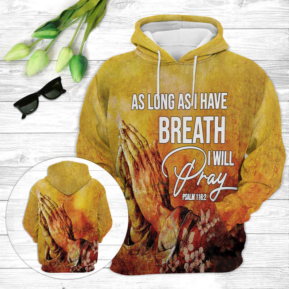 Christianartbag Clothing, As Long As I Have Breath I Will Pray Psalm 116:2, Christian 3D T-Shirt, Christian 3D Hoodie, Christian 3D Sweater, Unisex 3D T-Shirt. - Christian Art Bag