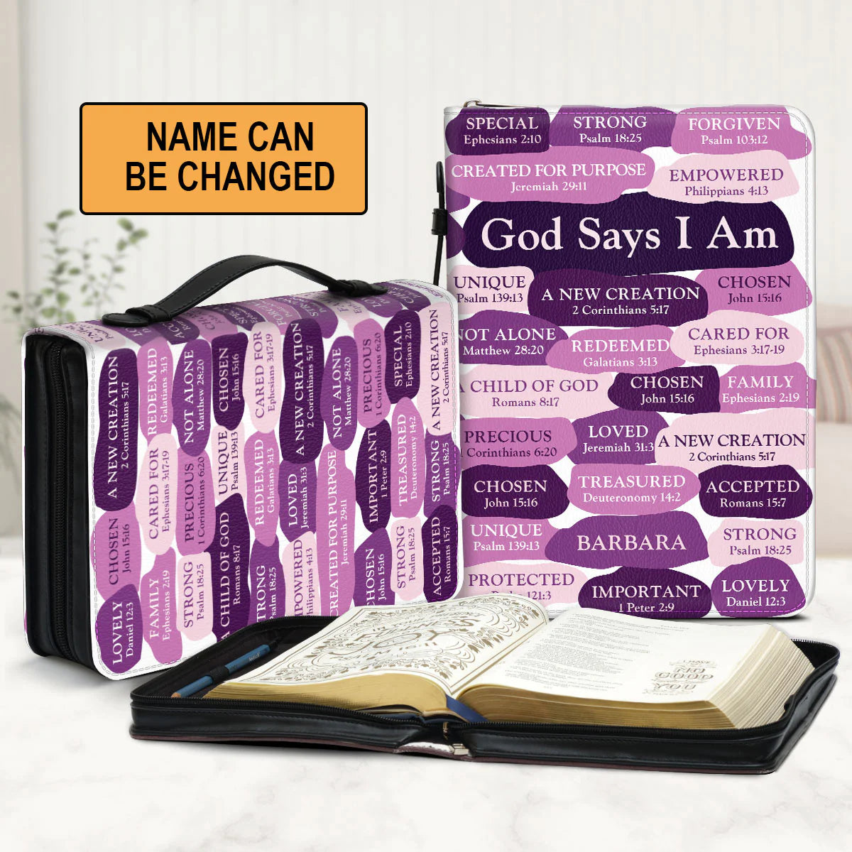 Christianart Bible Cover, What God Says About You, Personalized Gifts for Pastor. Gifts For Women. - Christian Art Bag