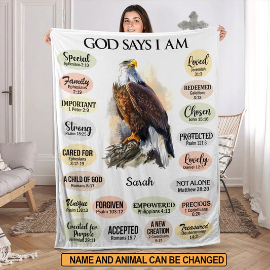 Christianart Blanket, God Says I Am Personalized Blanket Christian, Christian Blanket, Bible Verse Blanket, Christmas Gift, CABBK09111223. - Christian Art Bag