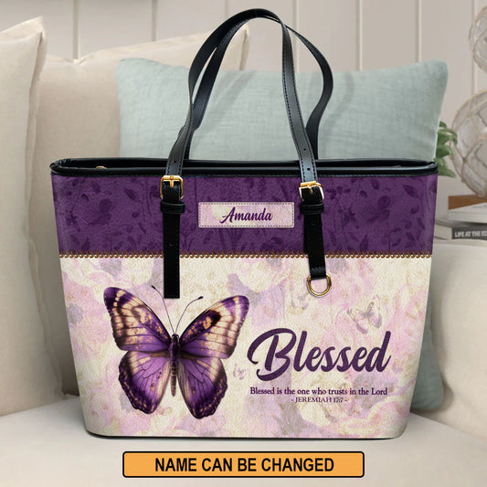 Christianart Handbag, Personalized Hand Bag, Blessed Is The One Who Trusts In The Lord Jeremiah 17:7, Personalized Gifts, Gifts for Women. - Christian Art Bag