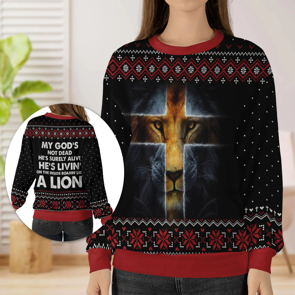 Christianartbag 3D Sweater, My God‘s Not Dead, He’s Surely Alive, Unisex Sweater, Christmas Gift. - Christian Art Bag