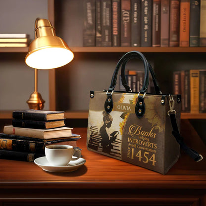 Christianartbag Designer Bags, Books Helping Introvert Avoid Conversation, Handbag Design, Designer Leather Handbag, Gifts for Women, CABLTB01010123. - Christian Art Bag
