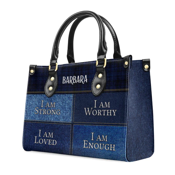 Christianartbag Handbags, I Am Strong, I Am Worthy, Personalized Bags, Gifts for Women, Christmas Gift, CABLTB02290723. - Christian Art Bag