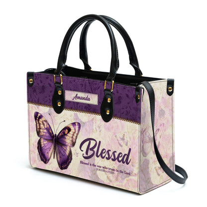 Christianart Handbag, Personalized Hand Bag, Blessed Is The One Who Trusts In The Lord Jeremiah 17:7, Personalized Gifts, Gifts for Women. - Christian Art Bag