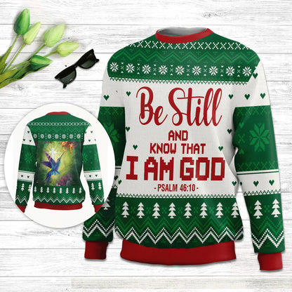 Christianartbag 3D Sweater, Be Still And Know That I Am God Psalm 46:10, Unisex Sweater, Christmas Gift. - Christian Art Bag