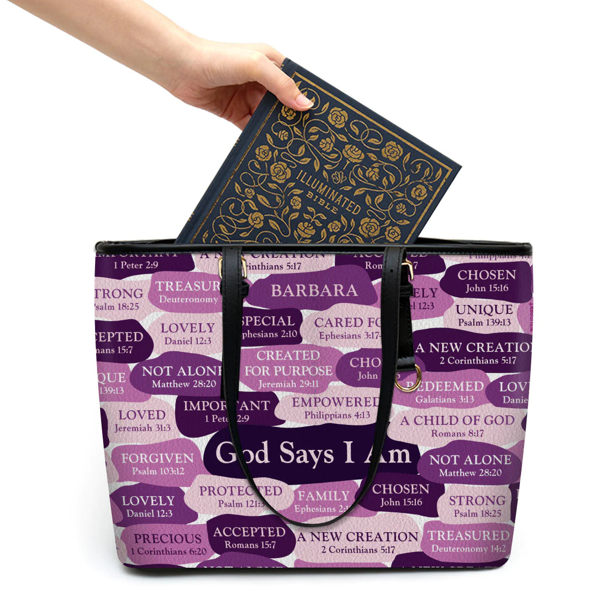 Christianart Designer Handbags, What God Says About You, Personalized Gifts, Gifts for Women. - Christian Art Bag
