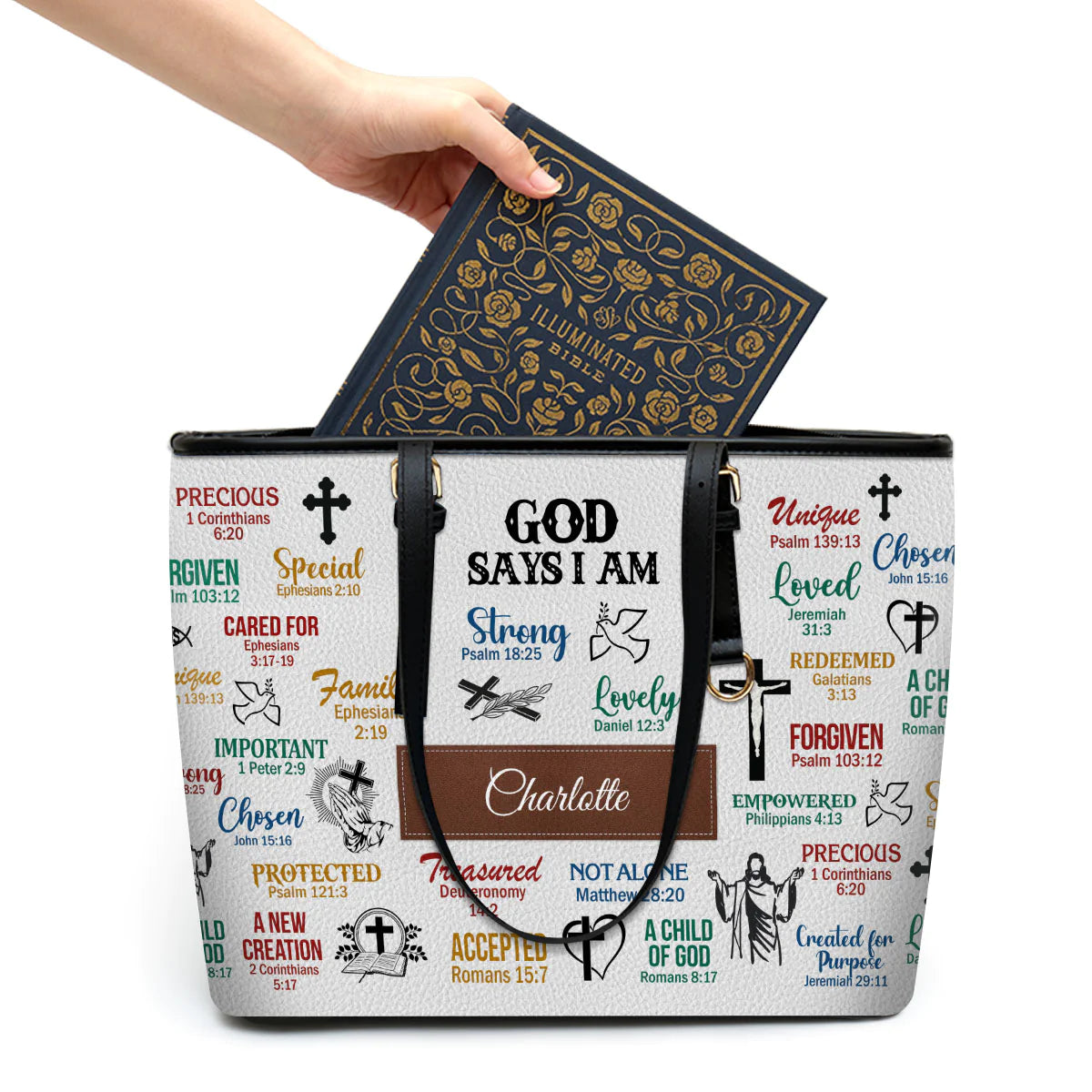 Christianart Bible Cover, What God Says About You, Personalized Gifts for Pastor, Gifts For Women, Gifts For Men. - Christian Art Bag