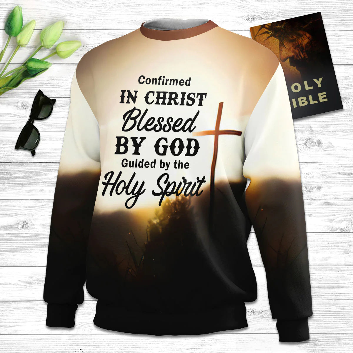 Christianartbag 3D Sweater, Confirmed In Christ Cross And Lion, Unisex Sweater, Christmas Gift. - Christian Art Bag