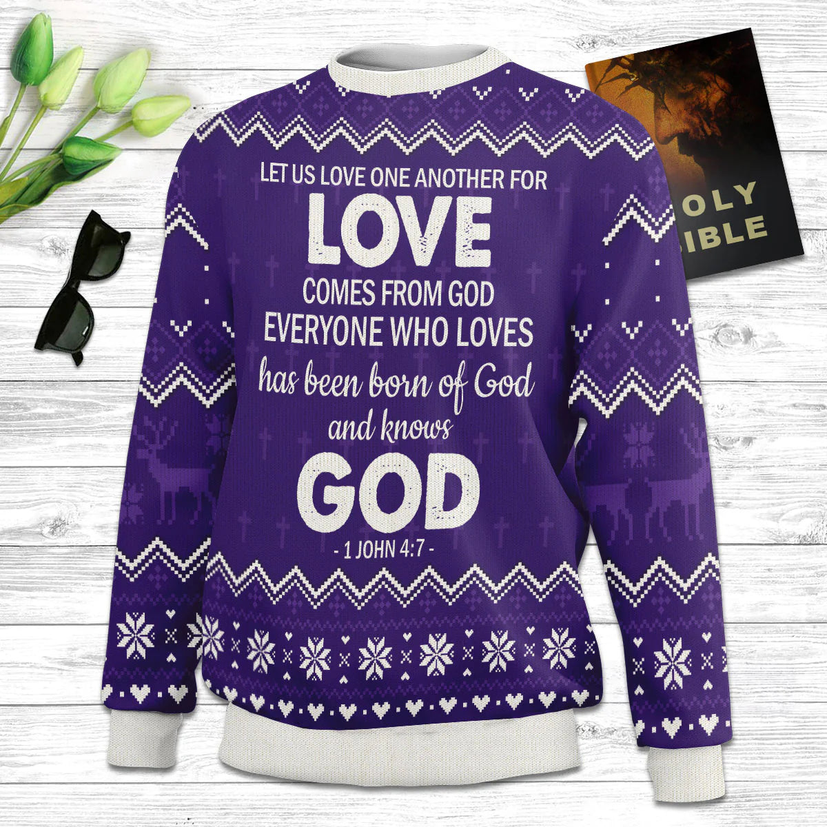 Christianartbag 3D Sweater, veryone Who Loves Has Been Born Of God And Knows God 1 John 4:7, Unisex Sweater, Christmas Gift. - Christian Art Bag