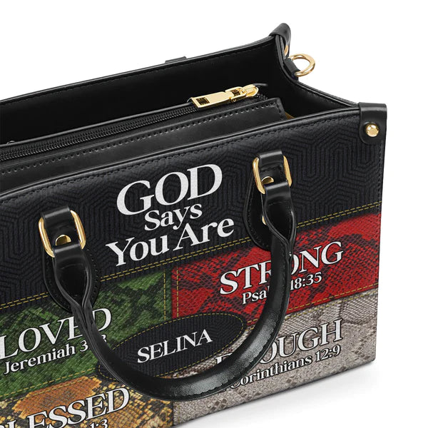 Simply Blessed Adorable Personalized Christian Leather Handbag