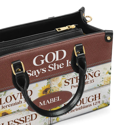Christianartbag Handbags, God Says She Is Leather Bags, Personalized Bags, Gifts for Women, Christmas Gift, CABLTB01290723. - Christian Art Bag