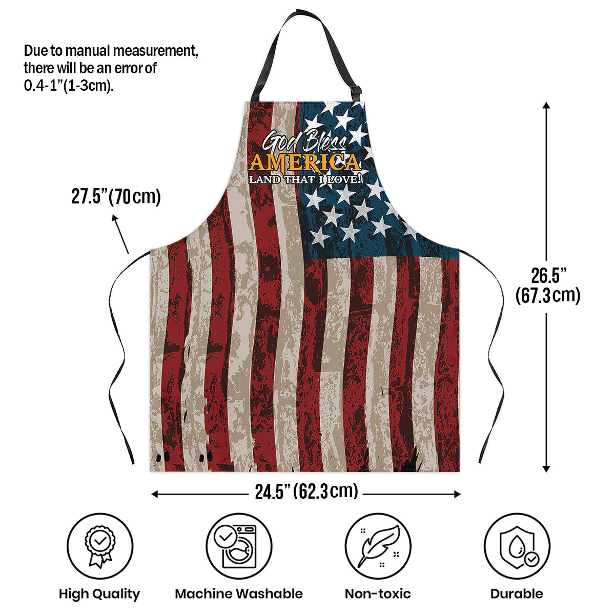 Christianartbag Apron, God Bless America, Flag American Christian Apron for Women, Gift For Women, Christmas Gift, - Christian Art Bag