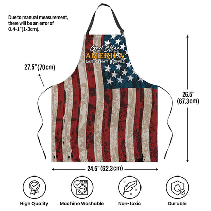 Christianartbag Apron, God Bless America, Flag American Christian Apron for Women, Gift For Women, Christmas Gift, - Christian Art Bag