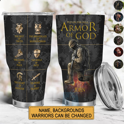 Christianartbag Drinkware, Put On The Full Armor Of God Personalized Tumbler - CABTB01290524.