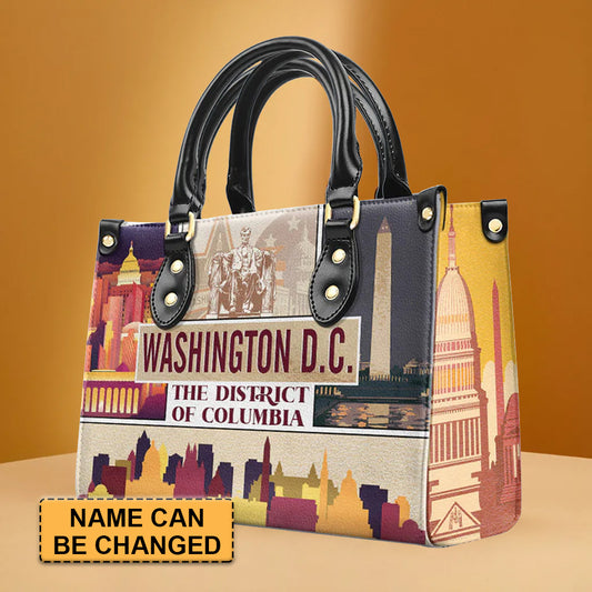 Washington D.C. Landmarks Leather Handbag by CHRISTIANARTBAG – Capital Style Elegance - CABLTHB09010424.