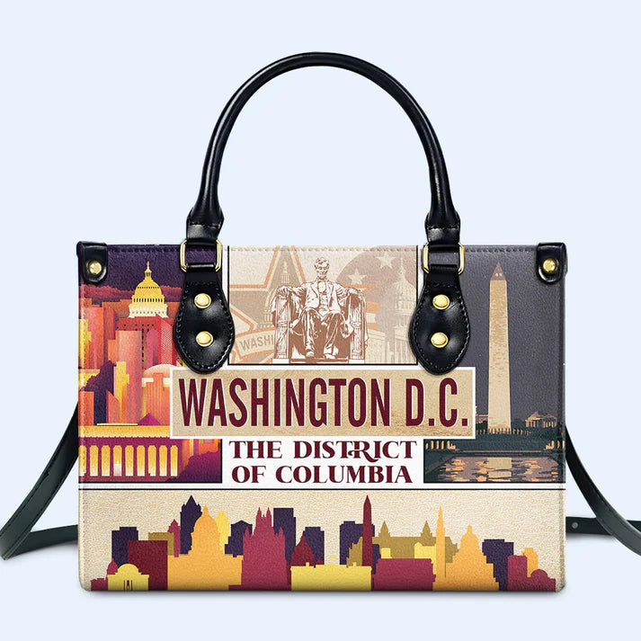 Washington D.C. Landmarks Leather Handbag by CHRISTIANARTBAG – Capital Style Elegance - CABLTHB09010424.