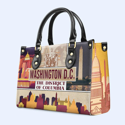 Washington D.C. Landmarks Leather Handbag by CHRISTIANARTBAG – Capital Style Elegance - CABLTHB09010424.