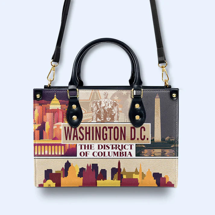 Washington D.C. Landmarks Leather Handbag by CHRISTIANARTBAG – Capital Style Elegance - CABLTHB09010424.