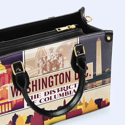 Washington D.C. Landmarks Leather Handbag by CHRISTIANARTBAG – Capital Style Elegance - CABLTHB09010424.