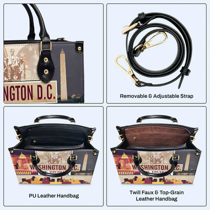 Washington D.C. Landmarks Leather Handbag by CHRISTIANARTBAG – Capital Style Elegance - CABLTHB09010424.