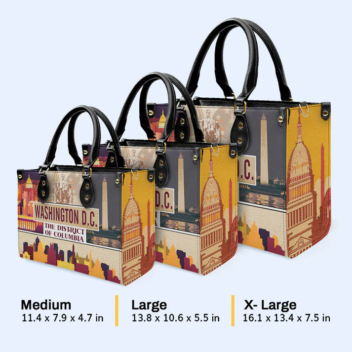 Washington D.C. Landmarks Leather Handbag by CHRISTIANARTBAG – Capital Style Elegance - CABLTHB09010424.