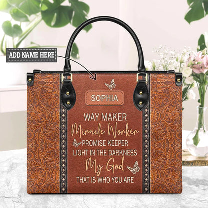 Christianart Designer Handbags, Way Maker Miracle Worker, Personalized Gifts, Gifts for Women. - Christian Art Bag