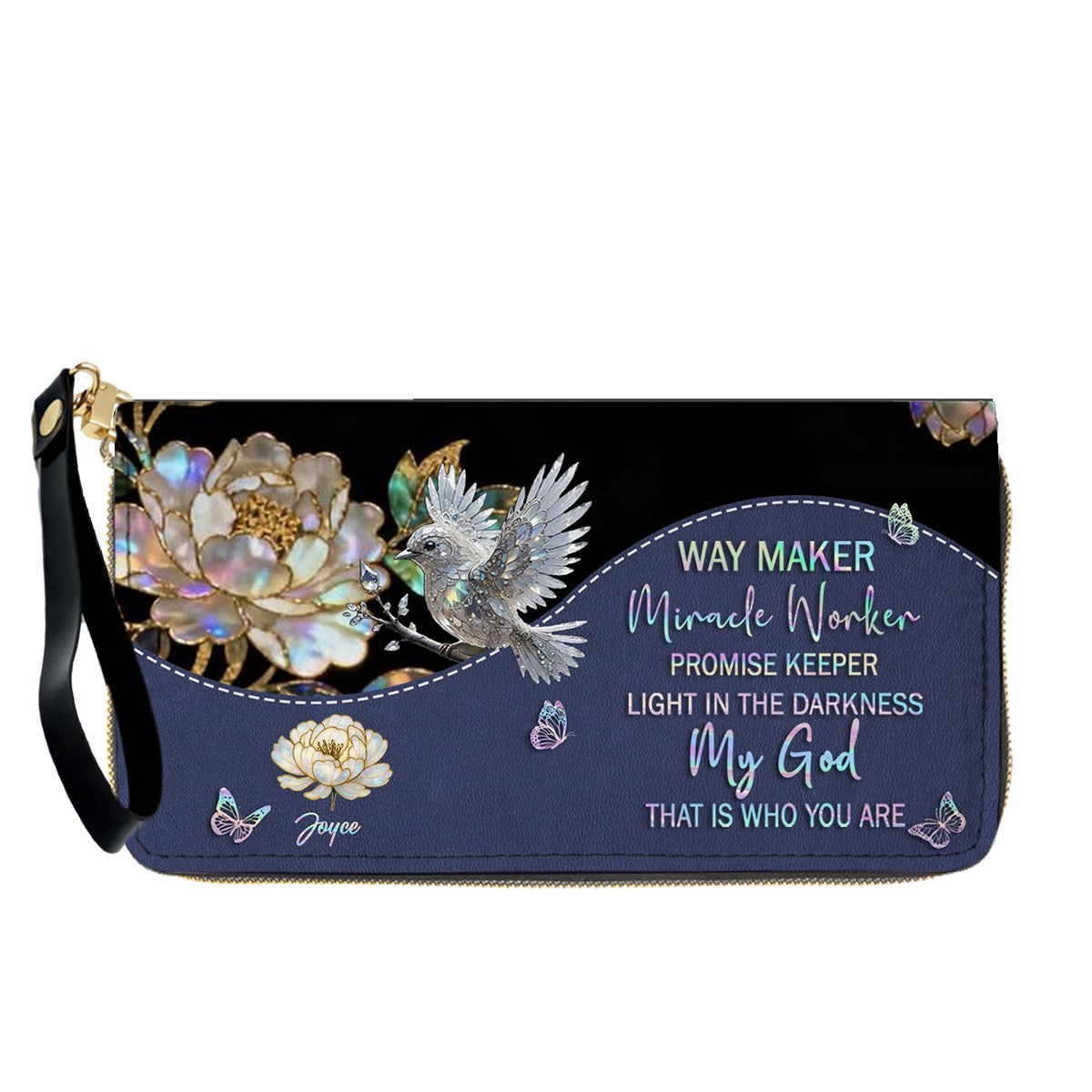 Personalized Leather Handbag – Christian Purse | Mother of Pearl Style | CHRISTIANARTBAG CAB123025