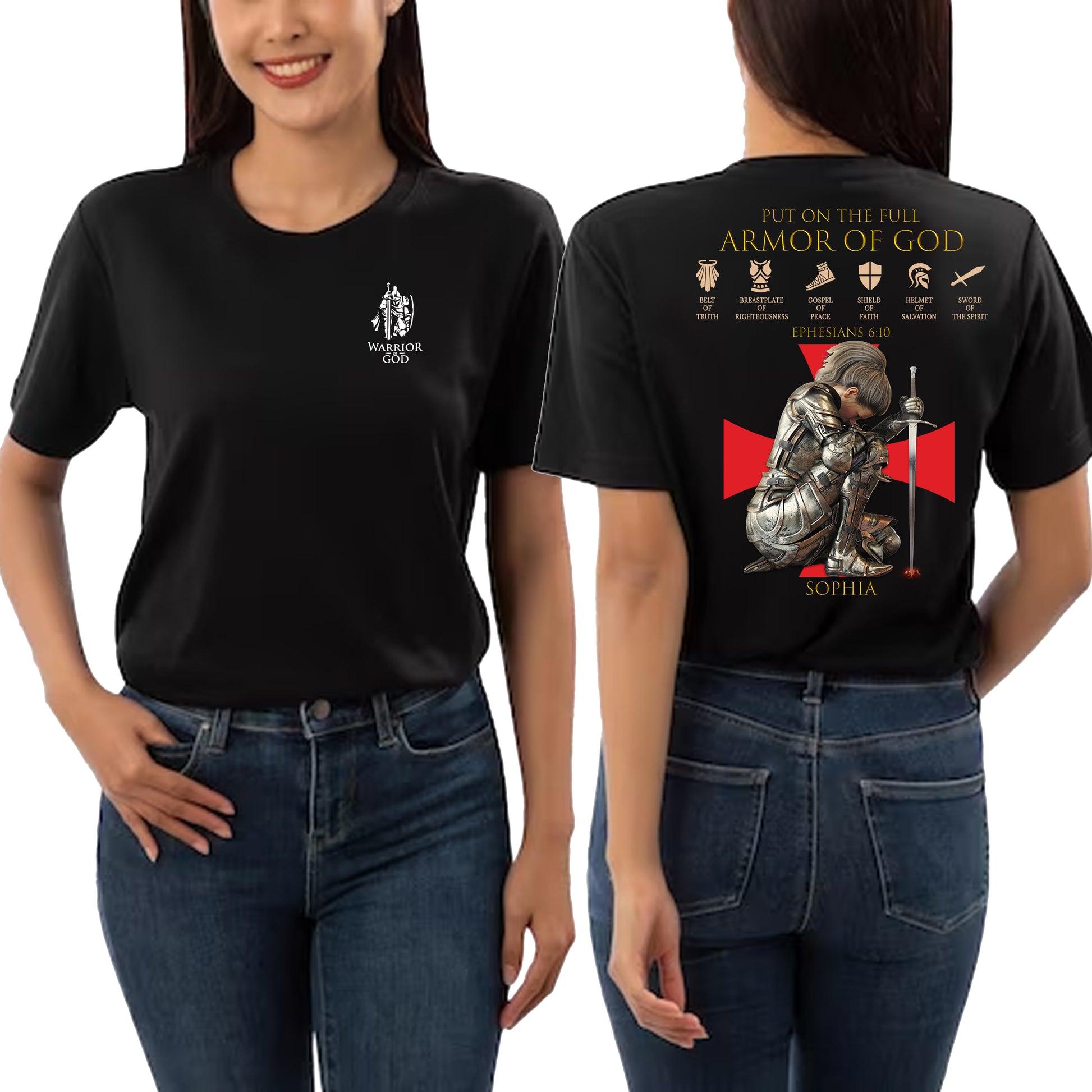 Christianartbag T-Shirt, Put On The Full Armor Of GOD Christian Unisex T-shirt, Custom T-Shirt, Personalized T-Shirt, Christian Tee, CABTS01291223 - Christian Art Bag