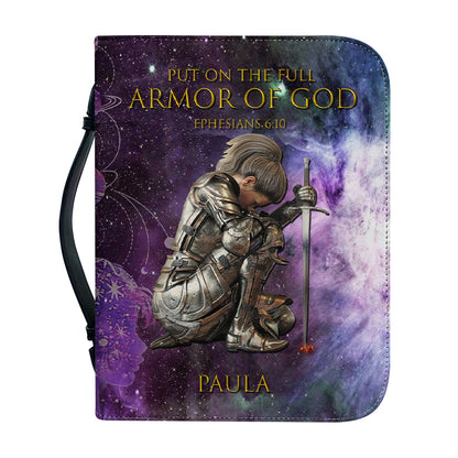 Christianartbag Bible Cover, Put On The Full Armor Of GOD Galaxies Bible Cover, Personalized Bible Cover, Galaxies Warrior Bible Cover, Christian Gifts, CAB01180124. - Christian Art Bag