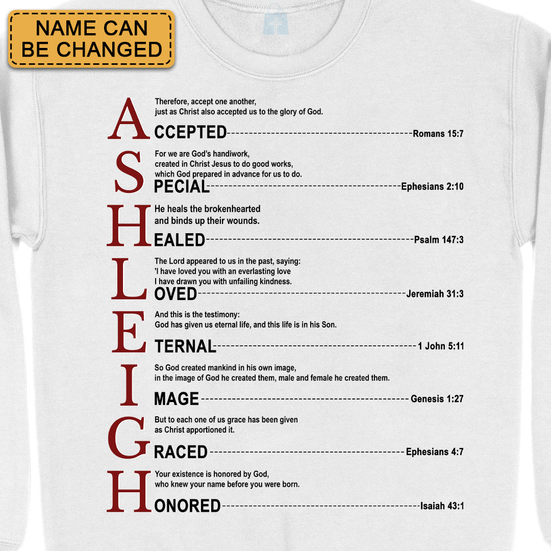 Personalized Christian T-Shirt with Name & Bible Verse | Uncover the sacred meaning of your name