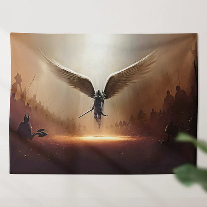 Christianartbag Tapestry, Wing of God Tapestry, Christian Tapestry, Jesus Tapestry, Religious Tapestry Wall Hangings, Warrior Wall Art, Christian Gift, CABTP02060923. - Christian Art Bag