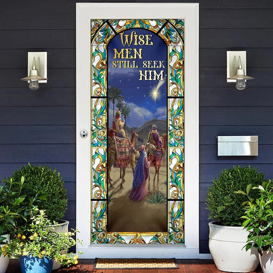 Christianartbag Door Cover, Wise Men Still Seek Him Three Kings Day, Religious Door Decorations, Christian Home Decor - Christian Art Bag