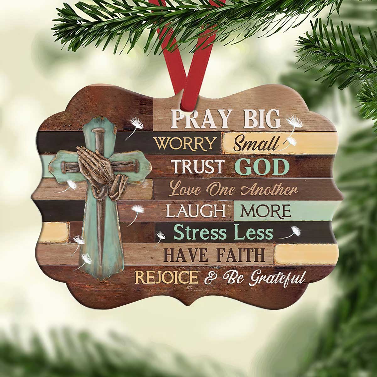 Christianartbag Ornament, Have Faith Pray Big, Christmas Ornament, Christmas Gift, Personalized Ornament. - Christian Art Bag