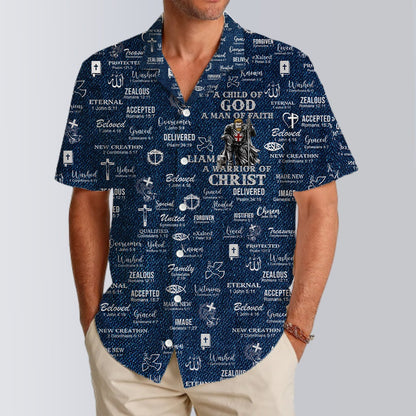 Personalized Christian Hawaiian Shirt – Custom Name, Hair & Beard Style Warrior of Christ Design