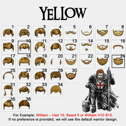 Personalized Christian Hawaiian Shirt – Custom Name, Hair & Beard Style Warrior of Christ Design