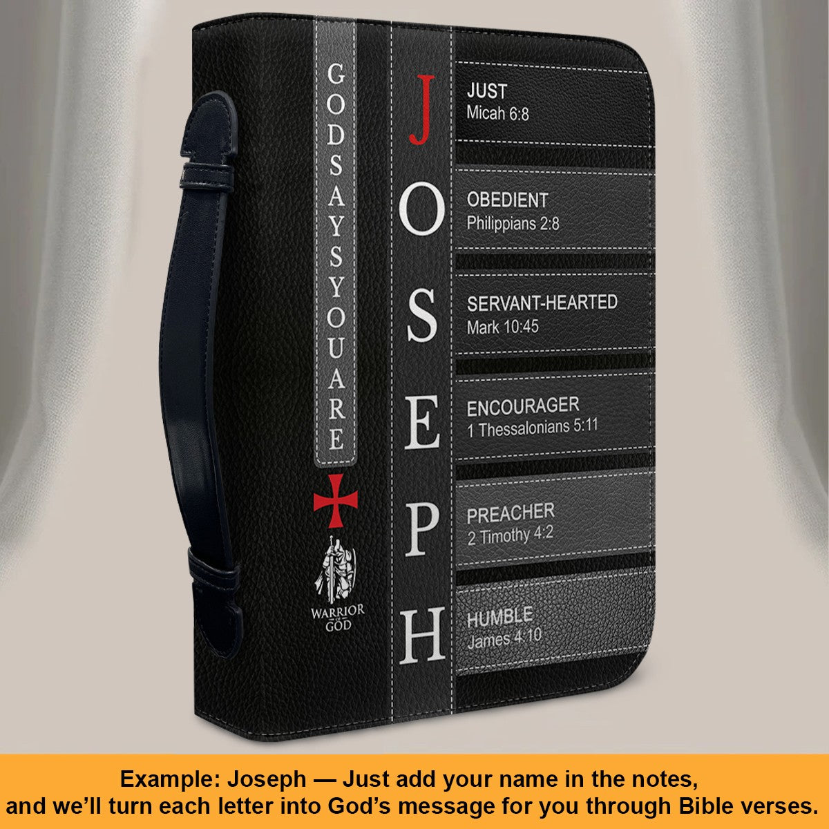 Personalized Bible Cover for Men – Christian Leather Pastor Gift with Name & Scripture | CHRISTIANARTBAG