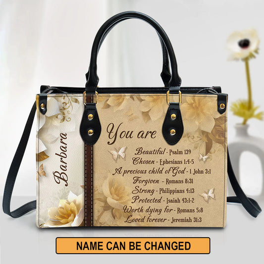 Christianartbag Handbags, You Are Protected Beautiful Strong Loved Leather Bags, Personalized Bags, Gifts for Women, Christmas Gift, CABLTB01300723. - Christian Art Bag