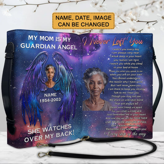 CHRISTIANARTBAG Bible Cover - I Never Left You - Custom Name, Date and Image - Personalized Bible Cover, CABBBCV0123824