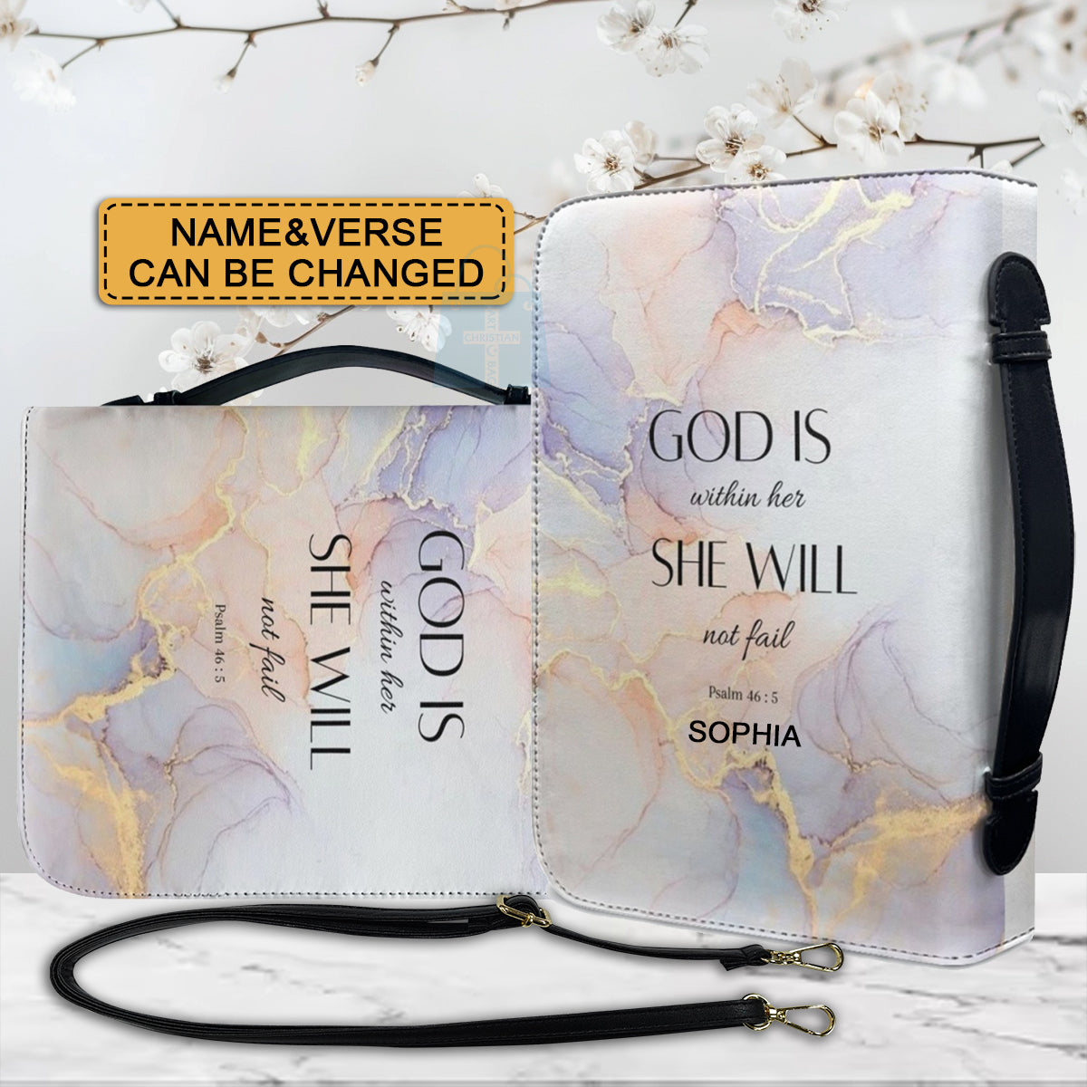Scripture Marbling CHRISTIANARTBAG Bible Covers - Marble Bible Cover for Men White and Go ...