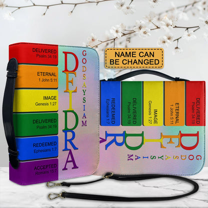 CHRISTIANARTBAG Bible Cover Rainbow - Uncover the sacred meaning of your name - Personalized Bible Cover, CABBBCV03131124.