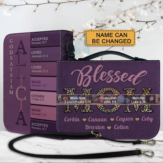 CHRISTIANARTBAG Bible Cover - Uncover the sacred meaning of your name - Blessed MOM - Blessed NANA - Personalized Bible Cover, CABBBCV01150924.