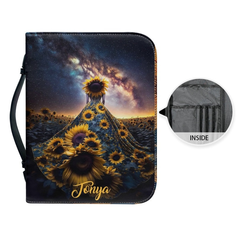 Christianartbag Bible Cover, Sunflower Solomon 2:12 Bible Cover, Personalized Bible Cover, Sunflower Cross Bible Cover, Christian Gifts, CAB02171123. - Christian Art Bag