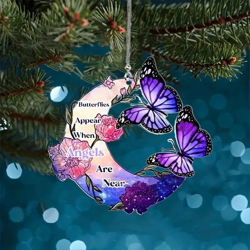 Christianartbag Ornament, Alphabet Moon Butterfly, Christmas Ornament, Christmas Gift, Personalized Ornament, CABOM01250923. - Christian Art Bag