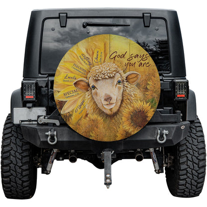 Affirmation Custom Spare Tire Cover by CHRISTIANARTBAG - Encouragement with Every Mile - Christian Art Bag