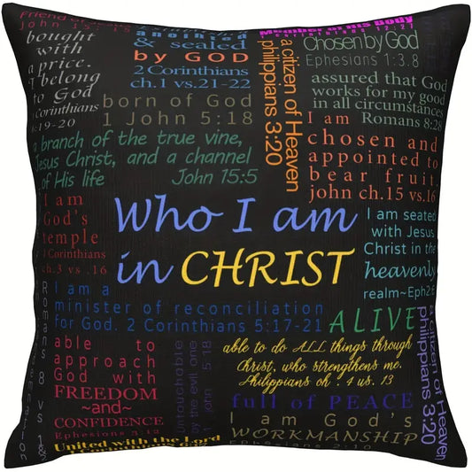Christianartbag Pillow, Who I Am In Christ Pillow, Personalized Throw Pillow, Christian Gift, Christian Pillow, Christmas Gift.CABPL01221223. - Christian Art Bag