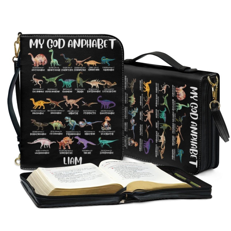 CHRISTIANARTBAG Bible Cover - My GOD Alphabet - Custom Name, Verse, Design - Personalized Bible Cover, CABBBCV01291024.