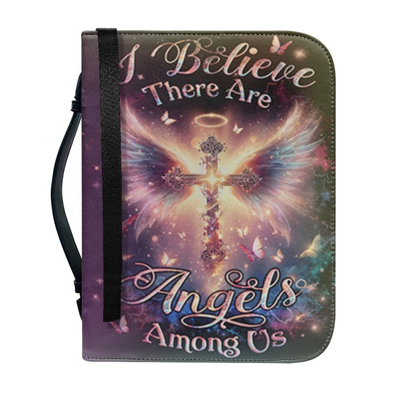 Christianartbag Bible Cover, I Believe There Are Angels Among Us Bible Cover, Personalized Bible Cover, Cross Bible Cover, Christian Gifts, CAB01090124. - Christian Art Bag