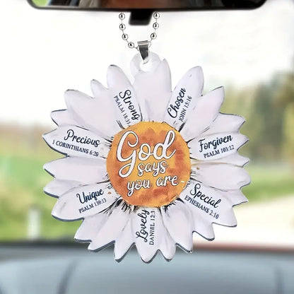 Christianartbag Ornament, White Daisy Christian Jesus God Say You Are Ornament, Christmas Ornament, Christmas Gift, Personalized Ornament, CABOM01250923. - Christian Art Bag