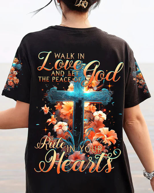 Christianartbag 3D T-Shirt For Women, The Peace Of God Rule In Your Hearts Women's All Over Print Shirt, Christian Shirt, Faithful Fashion, 3D Printed Shirts for Christian Women - Christian Art Bag